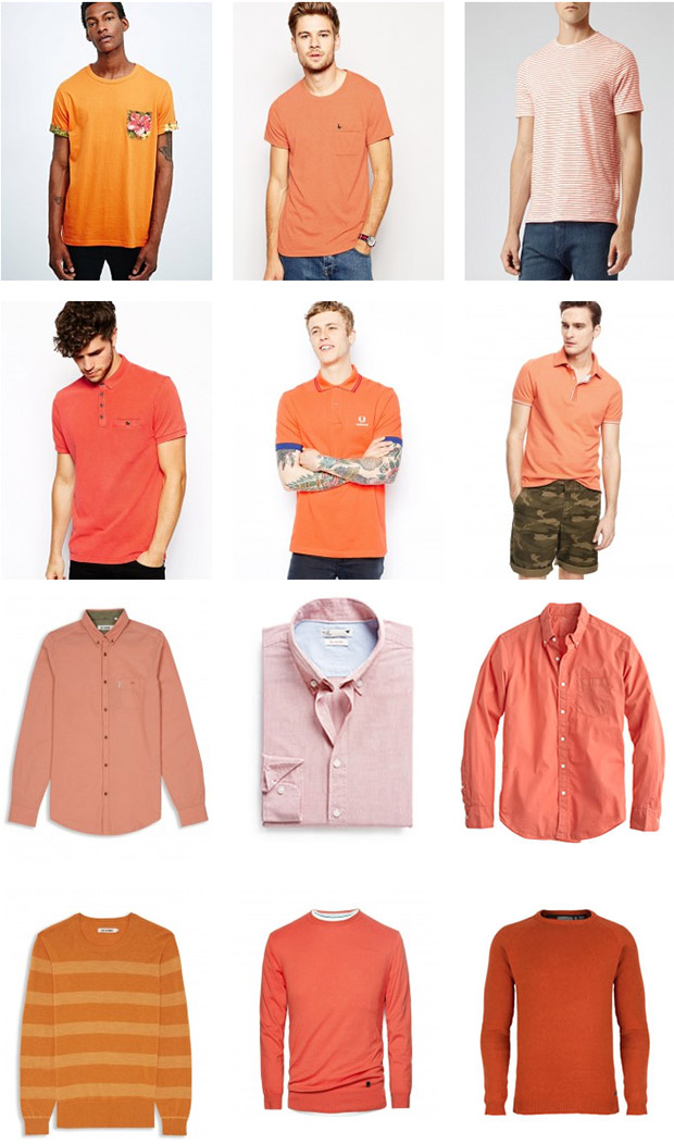Мужская оранжевая футболка, рубашка